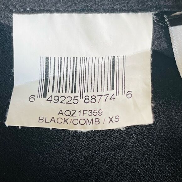 BCBGMAXAZRIA Sleeveless V-Neck Blouse Black Gray Abstract Print Silk Size XS - Picture 6 of 9